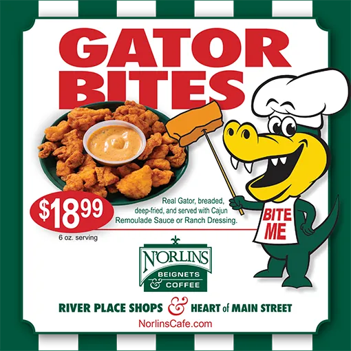 gator-bites-18.99-web-ready All real alligator gator bites from N'Orlins Cafe