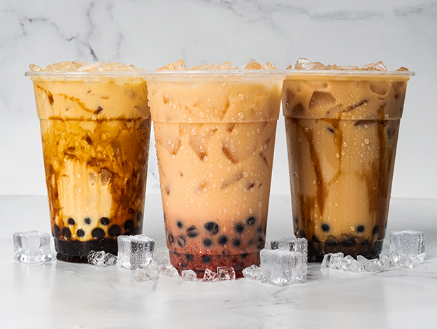 Bubble Teas, coffees and specialty drinks.