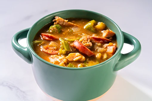 Authentic gumbo at N'Orlins in Frankenmuth, Michigan.
