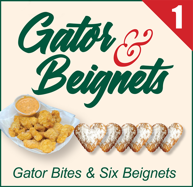Gator and beignets combo